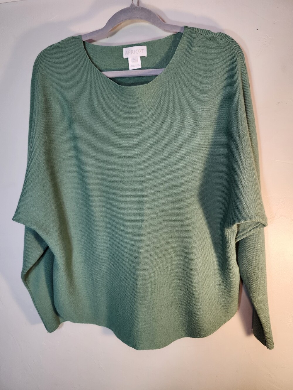 APRICOT Women's Sage Green Relaxed Knit Crew Neck Sweater